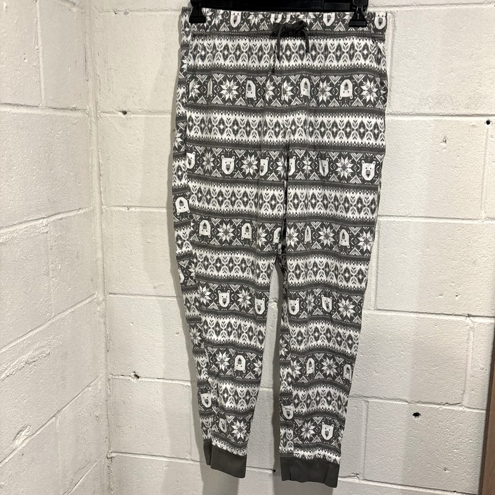 Men’s old navy flannel jogger pajama pants gray polar bears
